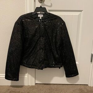 Steve Madden Black Sequin Jacket